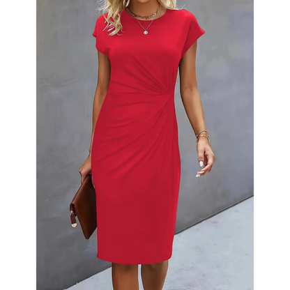 Victoria | Women Short Sleeve Formal Midi Dress Tailored Fit