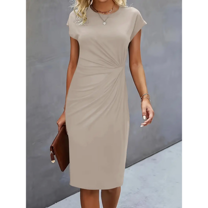Victoria | Women Short Sleeve Formal Midi Dress Tailored Fit