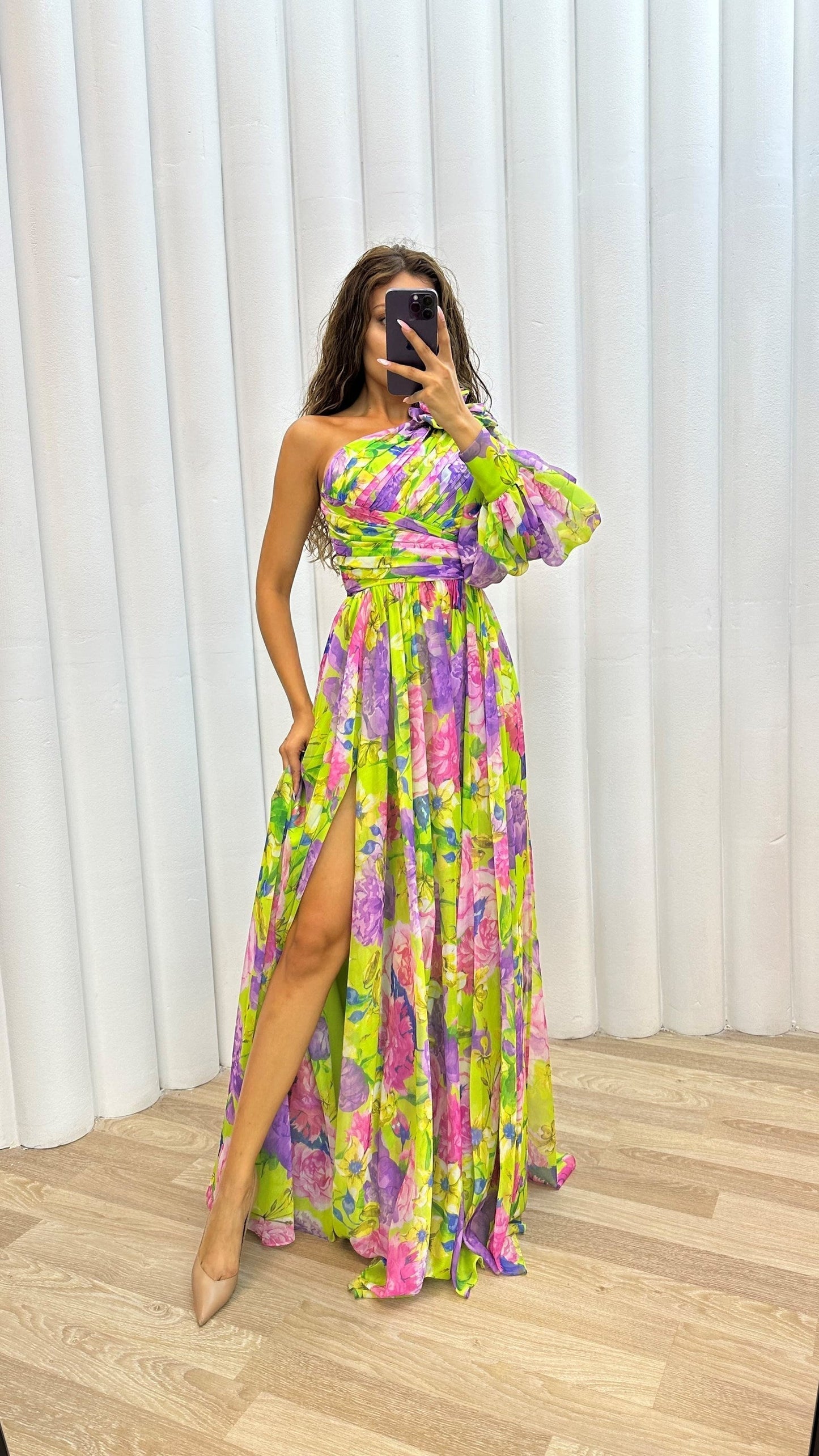 Xanthe | Women Shoulder Maxi Dress Floral Flowy
