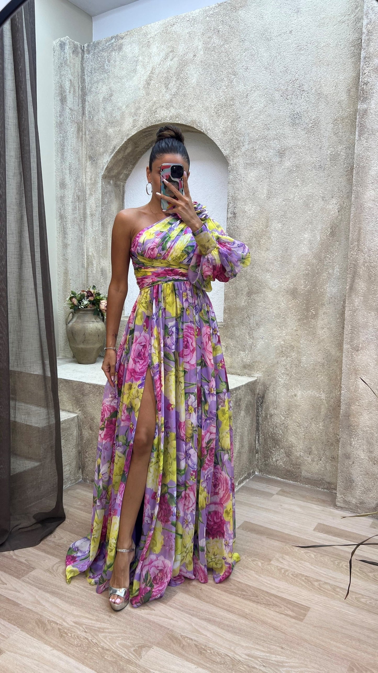 Xanthe | Women Shoulder Maxi Dress Floral Flowy