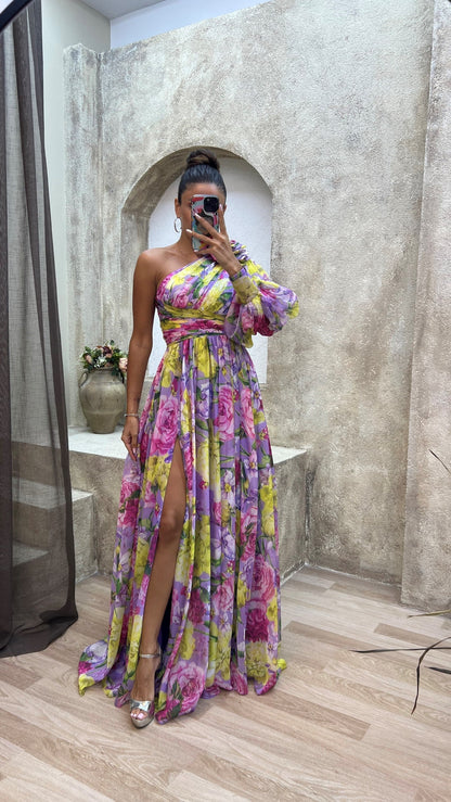 Xanthe | Women Shoulder Maxi Dress Floral Flowy